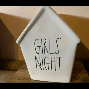 Rae Dunn Girls Night White Ceramic Bank